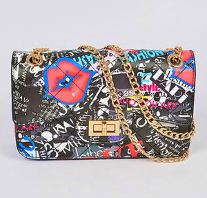 Multi Letter Quilted Clutch